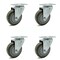 Service Caster 4 Inch Gray Polyurethane Wheel Swivel Top Plate Caster Set SCC-20S414-PPUB-TP2-4 - alternate 1